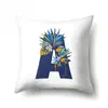 Funda de Almohada de Poliéster Planta Tropical Loro Pájaro 26 Letras Inglesas Funda de Cojín para el Hogar Funda de Cojín para Cabecero QTB16
