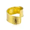 Anillo de Acero de Titanio con Textura Irregular Martillada de Moda para Mujer, Anillo Abierto Exagerado, Pequeños Accesorios de Yiwu