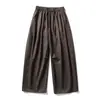 Pantalones casuales rectos de moda retro estilo japonés Rumeng para hombre, de otoño, holgados, con caída, cordón, pierna ancha