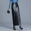 Falda moderna y versátil de piel sintética para mujer, nueva colección otoño 2026, de cintura alta, adelgazante, larga con abertura, ajustada al cuerpo
