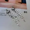 Pendientes de Borla Super Brillantes para Discoteca Pendientes de Plata S925 en Todo el Cuerpo Plata en Todo el Cuerpo Cadena Distintiva Borla Sector Exquisito
