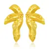 Brincos Geométricos de Aço Inoxidável com Design Folha Estilo Simples Transfronteiriço com Flores Vazadas Banhados a Ouro 18K Brincos de Luxo Atacado
