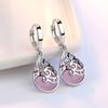 Aretes de Moda Ojo de Gato Luz de Luna Tótem Europeo y Americano Fondo Plateado Joyería para la Oreja Aretes de Hebilla para la Oreja Moda Femenina Aretes de Deseo