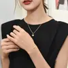 Collar Minimalista Personalizado de Malaquita en Forma de Rombo para Mujer, Nuevo Conjunto de Pulsera de Cadena para Clavícula Simple de Moda