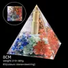 Pirámide de Cristal Natural de 8 cm Decoración Creativa para el Hogar Adorno Artesanal Bola de Cristal Envuelto en Resina Pirámide de Resina