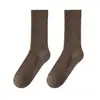 Calcetines de Lana Merino Bonas para Mujer, Calcetines de Media Caña Otoño e Invierno, Calcetines Gruesos de Color Sólido para Maternidad, Calcetines Cálidos para Dormir