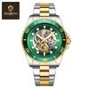 Reloj de Cuarzo para Hombre BINBOND Binbang Hollow Business Resistente al Agua Redondo Correa de Acero Genuino Reloj Water Ghost para Hombre