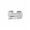 Anillo Abierto de Estrella con Circonita Cúbica Estilo Coreano Moderno Minimalista de Moda Anillo para el Dedo de Uso Diario Lujo Ligero Sensación de Alta Gama Joyería para Manos Venta al por Mayor