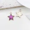 1 Pingente Roxo com Gotejamento de Óleo Estilo Coreano DIY Pulseira de Liga de Zinco Colar Brinco Pingente de Chaveiro Acessórios de Joia