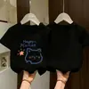 Camiseta Casual Estilosa de Verão com Manga Curta para Meninas 2026 Novo Estilo Estampa de Desenho Animado Algodão Puro para Crianças Maiores