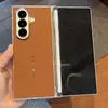 Funda Adecuada para Teléfono Móvil Samsung Zfold7 W26 Magnética Bilateral Eje Central D6 Anticaída Clase Ejecutiva Extraordinaria Funda con Textura de Cuero