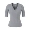 Suéter Tricô Trançado Gola V Manga Média Estilo Retrô Americano, Nova Moda Primavera Versátil Slim-Fit Top Base