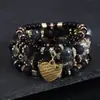 Pulsera de Cristal con Abalorios Estilo Oceánico Transfronterizo Bohemio Original Color Caramelo Colgante de Corazón para Mujer