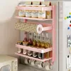 Estante de Almacenamiento Magnético para Refrigerador de Cocina con Portaespecias, Portarrollos de Papel de Cocina y Film Transparente, Gancho Doméstico sin Taladro