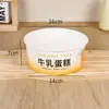 Caixa de Embalagem para Bolo de Leite, Copo de Pão Sabor Leite, Tigela de Papel Resistente a Altas Temperaturas, Recipiente para Sobremesa Seguro para Forno