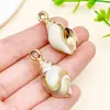 15 Tipos de Colgantes de Acrílico Dorado Electroplateado Láser Oceánico Imitación de Caracola para Pulsera, Collar, Joyería Hecha a Mano