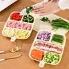 Bandeja de Preparación de Alimentos de 5 Compartimentos, Organizador de Ingredientes Dividido, LZ-2926