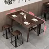 Combinación de Mesa y Sillas para Restaurante de Comida Rápida Catering Comercial Tienda de Snacks y Fideos Tienda de Desayunos Mesa de Comedor Económica Mesa Rectangular para 4 Personas