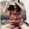 Pijama de Manga Curta para Mulheres Conjunto de Roupas para Casa de Verão para Mulheres Estilo Coreano Gola Redonda Pijama Feminino Seda de Leite Atacado Dropshipping