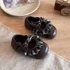 Zapatos Andadores para Bebé Niña Zapatos de Princesa con Encaje Estilo Ballet Zapatos Pequeños de Cuero para Niñas Suela Suave Nuevo Estilo Lazo Lindos Zapatos Individuales para Bebé