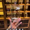 Bule de Vidro Resistente ao Calor com Filtro em Forma de Crescente, Bule Espessado para Chá Verde com Infusor de Chá Integrado, Dispensador de Chá de Grande Capacidade, Bule para Preparo de Chá