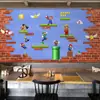 Papel de parede estéreo Super Mary Salão de jogos nostálgico Lan house Cafeteria decoração quarto de menino menina quarto infantil papel de parede