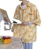 Camisa floral de manga corta para hombre, diseño de nicho, estilo tailandés, estilo japonés, estilo de Hong Kong, marca de moda, estilo americano, chaqueta retro.