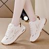 Tenis de talla grande para mujer 2024 Nuevo Invierno forrado de polar Cálido Para todo Combinable para Correr Cuero Zapatos Torre para Mujer 5099 Algodón