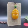 Nueva cadena de suéter de cera de abeja de segunda generación estilo étnico cadena de cuentas de madera colgante de cera de abeja vieja madera de ala de pollo vintage collar largo para hombres y mujeres