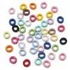 Cuentas de Aleación de Colores Pintadas en Spray con Letras, Kit de Materiales para Accesorios de Joyería de Pulsera y Collar Hechos a Mano para DIY