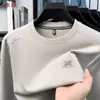 Sudadera popular para hombre de transmisión en vivo, nueva sudadera casual para hombre de otoño, camiseta de manga larga gruesa de cuello redondo para negocios casual