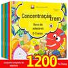 Todos os 6 volumes de adesivos de educação infantil para crianças de 0 a 3 anos, adesivos de treinamento de concentração para prática de mão e cérebro infantil, atacado