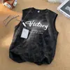 Chal sin mangas estilo tie-dye para hombre, Nueva marca de moda de verano, Camiseta sencilla sin mangas, Algodón estampado casual holgado moderno