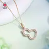 Colar de Cabacinha Popular de Marca Própria Banhado a Ouro Cravejado de Diamantes para Mulheres, Corrente com Pingente oco S925, Em estoque para atacado, Estilo Etéreo