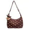 Outono/Inverno 2026 Moda Retrô Transfronteiriça Suede Veludo Bolinhas Bolsa Dumpling Exquisite Bolsa de Ombro Único Transversal
