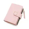 Billetera Corta Pequeña Fresca Estilo Coreano para Mujer con Hebilla Piel PU Color Sólido Linda Cartera Pequeña Porta Tarjetas Bolso de Mano