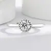 Transmisión en Vivo Más Vendido Anillo de Imitación de Diamante de Gama Alta Anillo Sencillo para Pareja Imitación de Moissanita Propuesta Boda Anillo Abierto Venta al por Mayor