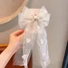 Pasador de Pelo con Lazo Grande de Cinta para Niñas, Dulce Malla para el Cabello de Niña, Adorno para el Pelo Lindo de Princesa, como Hada, con Velos