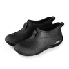 Zapatos de agua cortos, transpirables, de corte bajo y duraderos con suela antideslizante, adecuados para estudiantes; botas de lluvia a cuadros con suela suave; zapatos impermeables para hombre; casual y transpirable