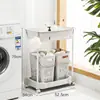 Cesto de Roupa Suja Personalizado Cesto de Armazenamento para Roupas Sujas Suporte de Chão Doméstico Banheiro Rack de Armazenamento Cesto Porta-Toalhas