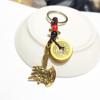 Chaveiro de cabaça de latão puro cinco moedas do Imperador Pingente de carro masculino corajoso Guan Gong pingente de bolsa de dinheiro chaveiro de dinheiro