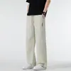 Pantalones rectos de verano para hombre, pantalones finos de verano, nuevos pantalones casuales holgados y versátiles estilo americano de seda helada para hombre 2026