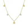 Collar de plata de ley S925 con forma de pétalo de circonio estilo francés para mujer, cadena de borlas, cadena de clavícula ligera de lujo, estilo europeo y americano, combina con todo.