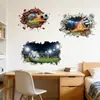 Pegatinas de Fútbol Rompe-Muros Transfronterizos Pegatinas de Pared 3D para Decoración de Habitación de Niños Pegatinas de Baloncesto Rompe-Muros Decoración de Pared