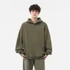 Conjunto de Sudadera con Capucha para Hombre Hua Algodón Lavado Sudadera con Capucha Conjunto de Dos Piezas Pantalón Largo Color Sólido Versátil Absorbente de Sudor Transpirable Cómodo