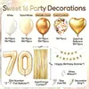 Arco de Globos Blanco Leche y Oro Transfronterizo para 16º Cumpleaños con Cortina de Lluvia Dorada y Globos de Papel en Forma de Corazón para Decoración de Ceremonia de Mayoría de Edad para Niña