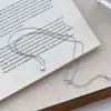 Colar Estrela de Cinco Pontas Levemente Luxuoso em Prata Pura S999 para Mulheres, Corrente Simples para Clavícula Estrela Estilo Ins, Acessório Elegante e Versátil para o Dia a Dia