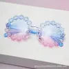 Óculos de Sol Infantis Estilo Novo Margaridinha, Armação Redonda Lentes Pétala, Fofos Óculos Anti-UV para Fotos de Bebê
