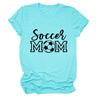 Camisa T casual feminina gola redonda manga curta solta, estilo "soccer mom" europeu e americano, comércio exterior eBay, em estoque, tamanho plus size, confortável