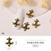 Accesorios para Uñas Artísticas al por Mayor Remaches Metálicos Estilo Japonés Abejita Aleación Oro y Plata Vintage Set de Cruces Decoraciones para Uñas